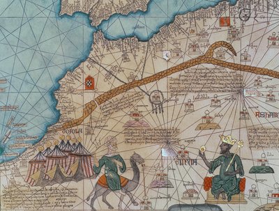 Detail aus dem Katalanischen Atlas, 1375 (Detail) von Abraham Cresques